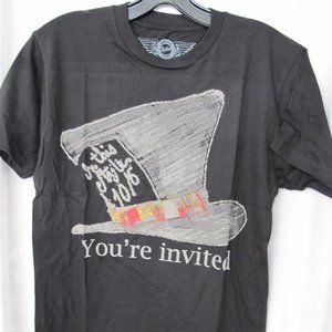 New - Alice In Wonderland Mad Hatter Print T-Shirt - Small